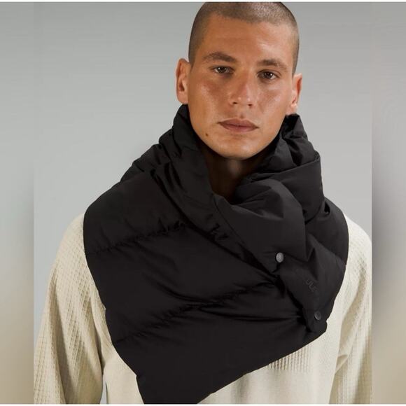 Lululemon 54x11 inches Black Snap Down Puffer Wonder Puff Scarf-U - Picture 11 of 13